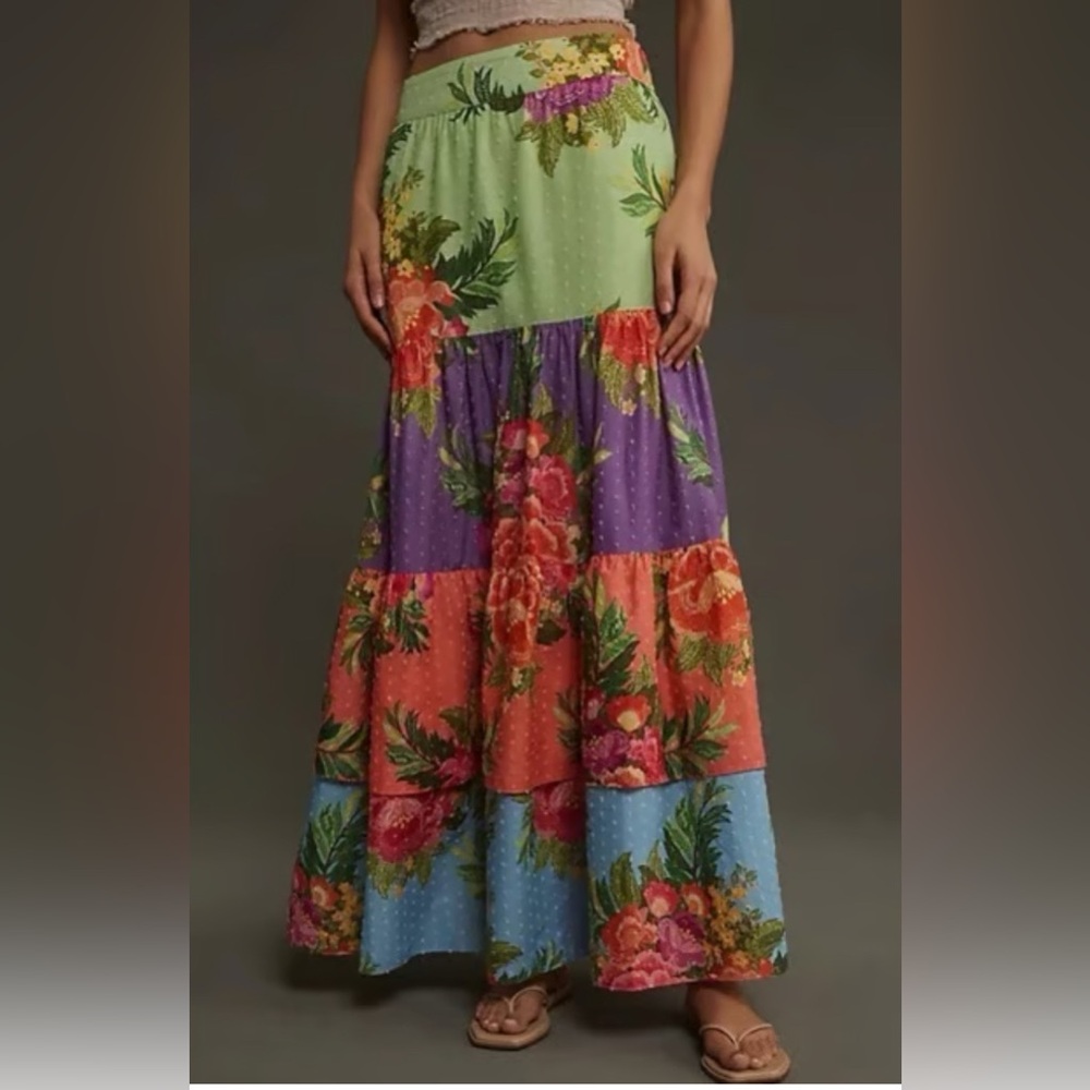Farm Rio x Anthropologie Tiered Floral Maxi Skirt - Picture 6 of 16
